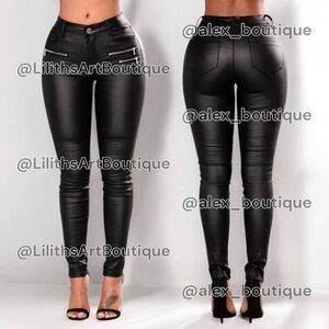 Fashion Nova Skinny Moto Pants(A047)-Size S for Women